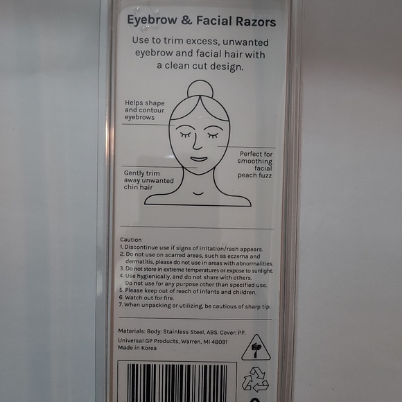 Eyebrow & Facial Razors Stainless Steel - Picture 2 of 3